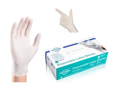 China Hot Sale Non-Sterile Waterproof Non-Sterile Examination Gloves Disposable Waterproof Latex High Quality White Gloves for sale