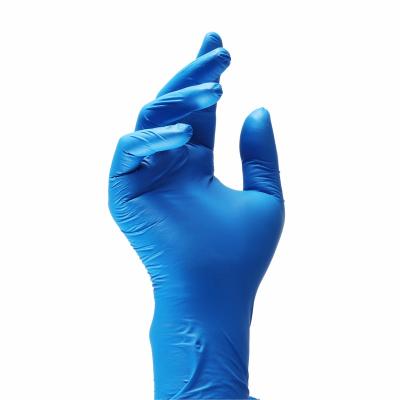 China Customized Anti-Slip Nitrile Disposable Gloves 100 Pcs Per Box Non-Medical Universal Blue Powder Free Nitrile Gloves for sale