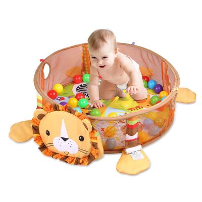 China Toy Baby Soft Toys Mat Play Mat Gym Crawling Animal Lion with 30pcs Ocean Balls for sale