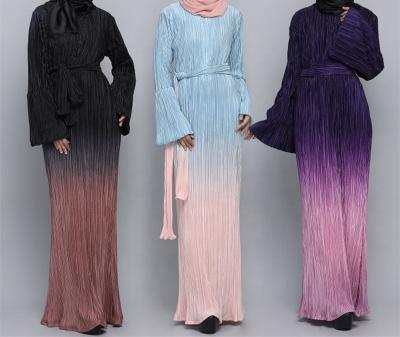 China 2020 FREE SHIPPING Muslim Gradient Color Pencil Skirt Women Islamic Clothing Abaya Middle East Street Abaya Pencil Skirt With Removable Belt for sale