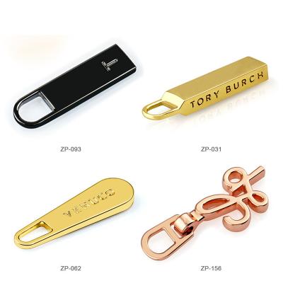 China Nickel Free Custom Logo Metal Zipper Pull Design Handbag Multi Color Metal Zipper Puller Slider For Jacket for sale