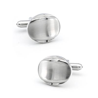 China European and American style high quality men's gifts simple Gemelos silver copper link up cufflinks for men for sale