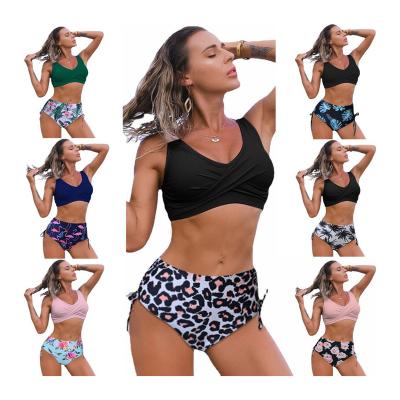 China SS2049 2021 Hot Sale Cut Out Bikini Top Breathable Removable Padded China Made XXL Women's Swimwear Bikini Sets for sale