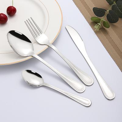 China Amazon Hot Selling Sustainable Metal Stainless Steel Portable Kitchen 4 Piece Cutlery Set for sale