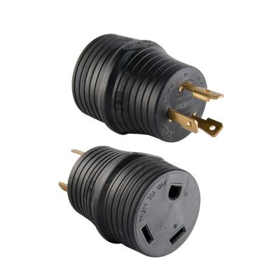 China RV CR-127 NEMA L5-30P to TT-30R Compact 125V 30 Amp 3 Prong Male to Female Container RV Generator Power Cord Adapter Connector for sale