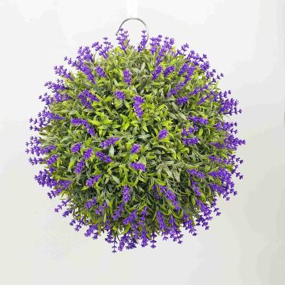 China High Quality Decoration 35cm Lavender Artificial Flower Ball For Indoor Decorative for sale