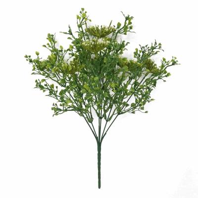 China AHB1061 Decoration Green Peach Leaf Grass Plastic Flower Bush Artificial Plant For Home Decor for sale