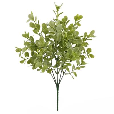 China AHB1088-270-6 Qingmuxiangye Contemporary Plastic Flower Green Plant Artificial Bush Plant For Home Decor for sale