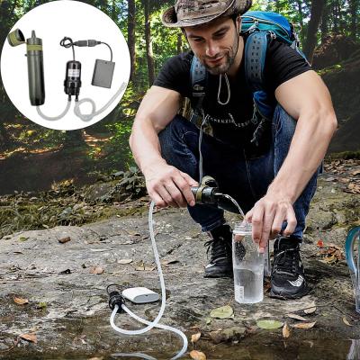 China Camping/Hiking/Outdoor/Travel/Survival/Military Off Road Travel Trailer Personal Outdoor Water Filter With USB Pump for sale