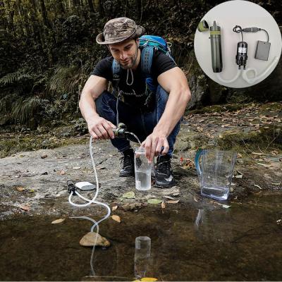 China Camping/hiking/outdoors/travel/survival/outdoor military personal camping water filter with USB pump for sale