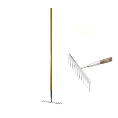 China China Manufacturer Heavy Duty Long Wood Handle 12 Teeth Dirt To Rake Heavy Duty Stainless Steel Lawn And Garden Weeding Rake for sale