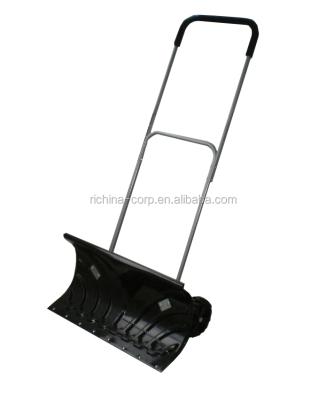 China Heavy Duty Snow Cleaning Shovel Snow Pusher With Rolling Wheels And Handle Adjustable Shovel for sale