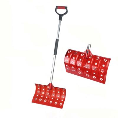 China Heavy Duty Light Blade With Hallow Decorative Pattern, Aluminum Steel Handle, Snow Push Shovels for sale