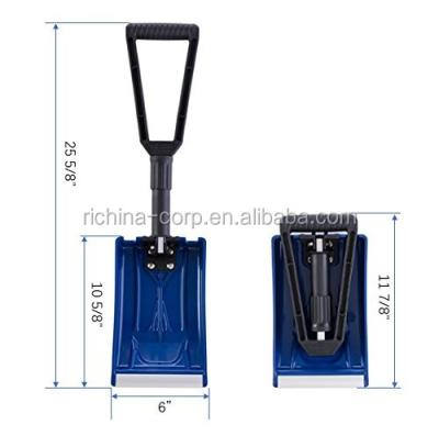 China PP Collapsible Folding Blade Snow Shovel With Durable Aluminum Edge Blade for sale