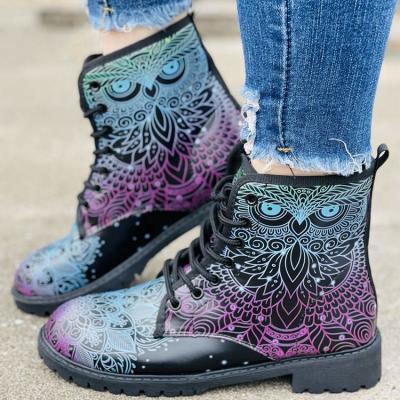 China 2022 Anti-Smell Women Lace Up Thick Bottom Ankle Booties Platform Toe Casual Boots For Women Ladies Winter Round Heel Stockings for sale