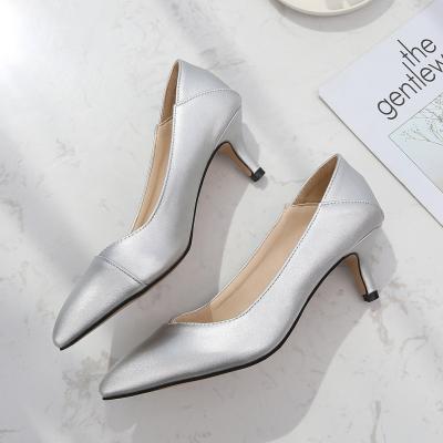 China 2021 Fashion Trend Women's Fashion Trend Women's Elegant Thin Headed Toe Middle Heel Pumps Shoes Casual Comfortable Shoes Anti-odor 2021 for sale