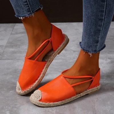 China Other Women 2021 New Come Around Toe Slip On Espadrille Thick Bottom Flats Shoes Ladies Outside Loafers Shoes for sale