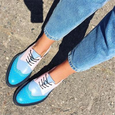 China Anti-smell sale hot spring style woman platform oxford casual shoes British cutouts flats plus size 34-43 for sale