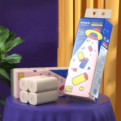 China Good quality home household 4ply toilet paper soft toilet paper rolls wood paper coreless virgin tissue paper for sale