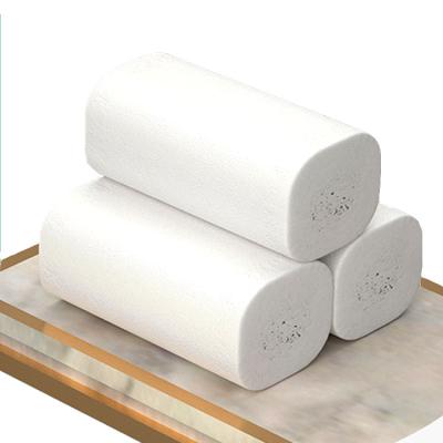 China Coreless Home Toilet Paper Roll 4 Layer Household Solid Roll Paper High Quality Paper Wholesale for sale