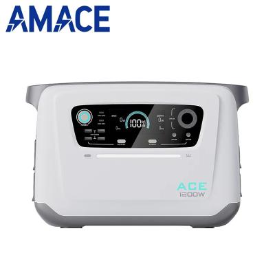 China Wireless Charging AMACE 1024Wh 1200w potable power station portable energy storage battery 1200w for sale