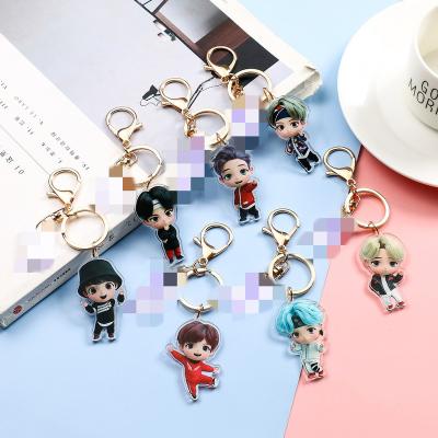 China Promotion Gift Wholesale Kpop Idol Merch Bangtan Boys TinyTAN Keychain Acrylic Plastic Keychain for sale