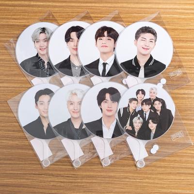 China Wholesale South Korean Kpop Idol Group Merch Bangtan Boys Clearance To Dance On Stage Seoul Hand Fan Fan Image Plastic Picket for sale