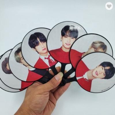 China South Korean Wholesale Soul Kpop Idol Group BTS Merch Card TOP : E Mini Hand Fan Plastic Fan Image Picket for sale