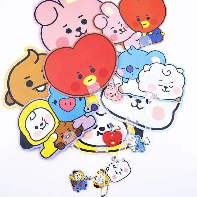 China Hand Wholesale South Korean Fan Baby Merch BTS BT21 Idol Group Kpop Fan Image Plastic Stake for sale