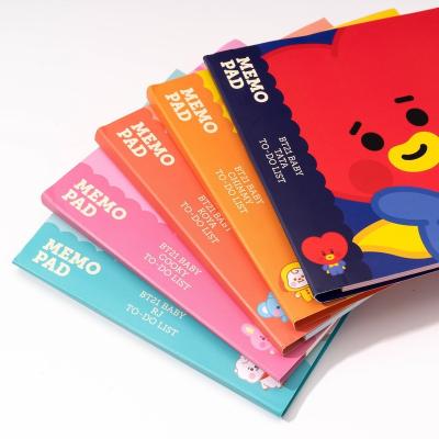 China Wholesale Baby Memo Pad Merch BTS BT21 Idol Group Memo Pads Kpop Note Sticker Sticky Marker for sale