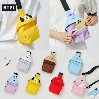 China Small Bangtan Boys BT21 Cartoon Merch Group Idol Kpop Backpack Mini Shoulder Bag Cute Wholesale Waterproof Mobile Phone Bag for sale