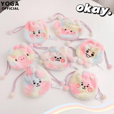 China Wholesale Merch Waterproof Cartoon Kpop Idol Bangtan Boys BT21 Cute Plush Drawstring Pouch Bag for sale