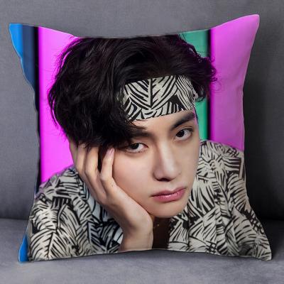 China 2022 Hotel Wholesale KPOP Idol Group Merch Bangtan Boys 9th Birthday Festa Pillowcase Cushion Cover for sale