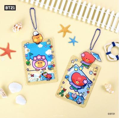 China Normcore / BT21 Minini Cartoon Merch Group Idol Kpop Card Cover Photo Transparent Clear Stand Minimalist Summer Cute Sky Wholesale for sale