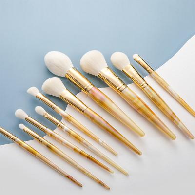 China Mix Base HCS 10pcs Handle Base Gold Glass Reading Brush for sale