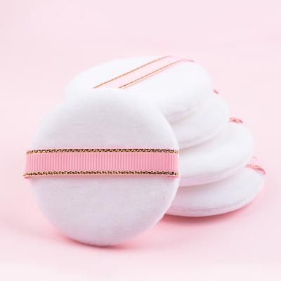 China Makeup Cotton Puff Powder Puff Loose Compact Dusting Setting Soft Blending Velvet Crystal Custom Logo Powder Sponge Puff for sale