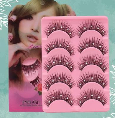 Chine Black Five Diamond Flash Exposure Eyelash HCS Stage Natural Soft Eyelashes Catwalk Colorful Diamond Children's Hard Rods 5 Pairs False Eyelashes à vendre