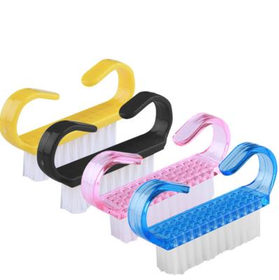 China Cheap Nail Tool Vegan Cleaning Brush For Nail Plastic Handle Wholesale Nail Cleaning Brush for sale