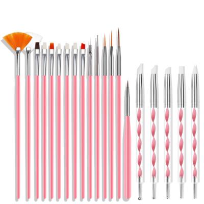 China Wholesale 2022 Nail Beauty Tool Nail Pen Fast Shipping Wood Handle Nail Brushes for sale