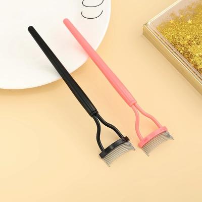 中国 Portable HCS Lash Separator Foldable Mascara Curl Beauty Makeup Cosmetic New Eyelash Curler Metal Eyelash Comb Brush Eco-friendly Pink Black 販売のため