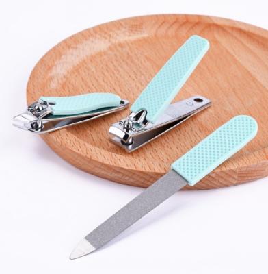 中国 HCS Durable Baby Adult Silicone Handle Three Pieces Nail Clipper Manicure Scissors Manicure Set Tool Nail Clippers 販売のため