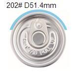 China 202# 51.4mm Aluminum full aperture easy open end, EOE, lids for metal can for sale