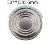 China 307# 83.5mm tin or aluminum round bottom lids for powder,tuna can, easy open end for sale