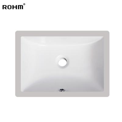 China Modern CUS1612A Popular White Ceramic Wash Basin Eco-friendly Stocked Bathroom Under Counter Basin à venda