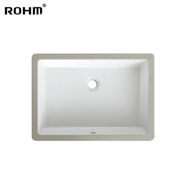 China Eco-friendly 1U202 Rectangular Under Counter Basin Bathroom Wash Basin Modern Design Ceramic White Sink à venda