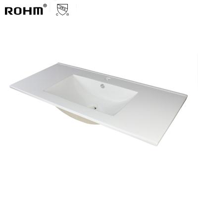 中国 Bathroom Ware Eco-friendly Stocked H203-100 Ceramic Basin Cabinet Basin High Quality Sanitary Sink 販売のため