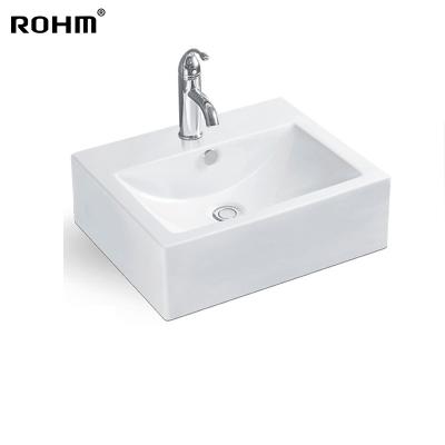 China LM267 Bathroom Eco-friendly Art Wash Basin Rectangular Ceramic Modern Stocked Sink en venta