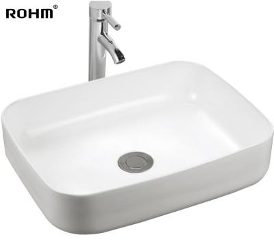 China Eco-friendly LM323 Art Wash Basin White Ceramic Lavatory Bathroom Sink Stocked for sale