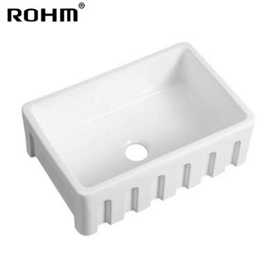 Китай F2421 Undermount Kitchen Sink Eco-friendly Farmhouse Go Down Ceramic Kitchen Sink Handmade Ceramic Wash Basin продается