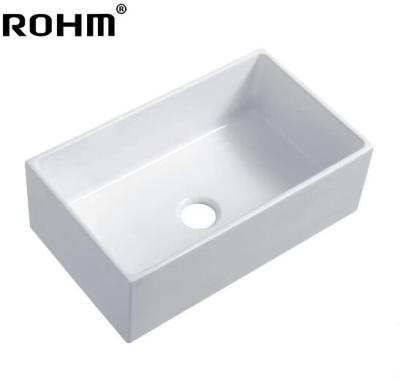 Китай Eco-friendly FC-3018 30 inch White Handmade Ceramic Farmhouse Sink Kitchen Sink Kitchen Farmhouse Sinks продается